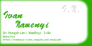 ivan namenyi business card